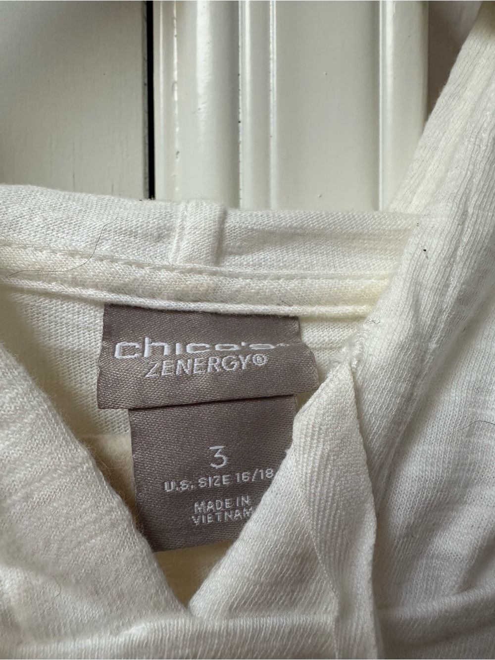 Chico's Zenergy White Hoodie Top